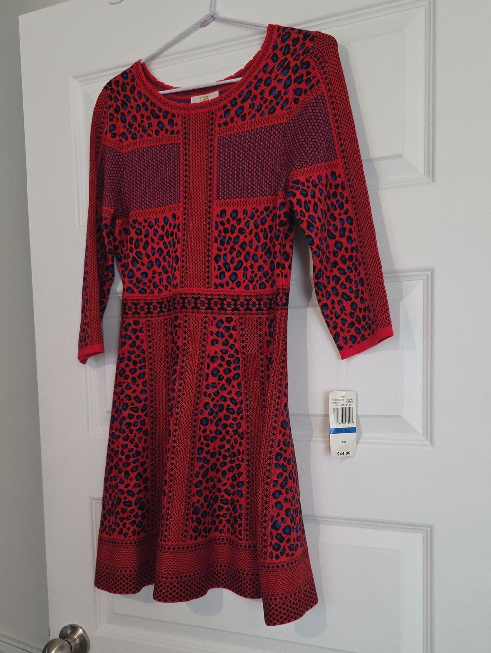 *BNWT* GB girls Red and Navy Patterned Fit-and-Flare Dress
